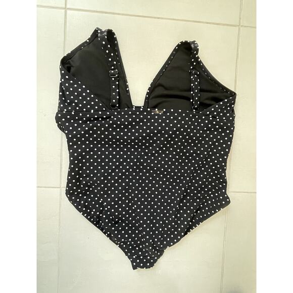 Lauren Ralph Lauren Swim One Piece Swimsuit Polka Dot Swimwear - Picture 6 of 10